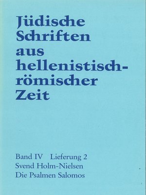 cover image of Die Psalmen Salomos